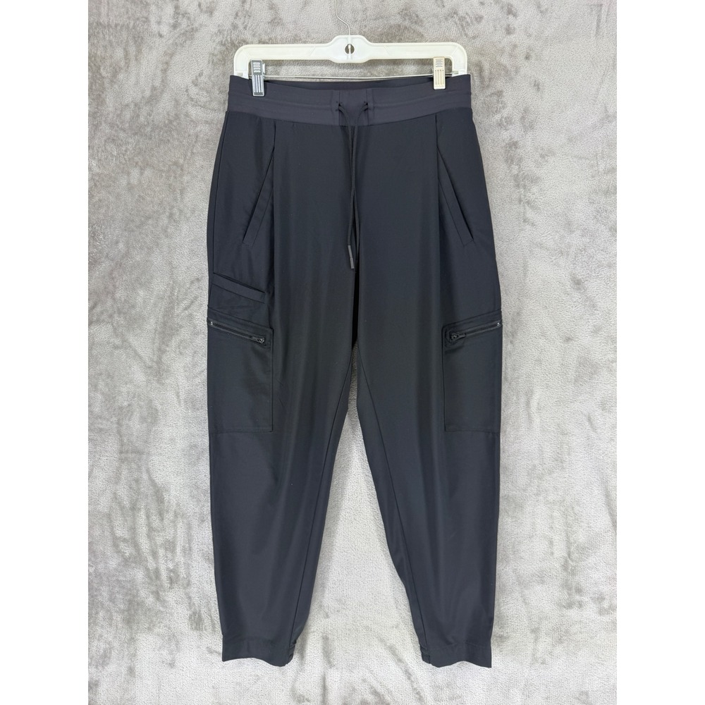 Athleta Venture Pant Black Cargo Joggers Womens Size 4 High Rise 566665-00